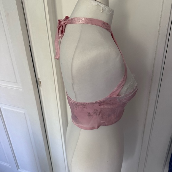Shein size 8 Bralette Top pink white lace floral motive - Picture 9 of 9